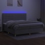 Cama box spring con colchón tela y LED gris claro 200x200 cm de vidaXL, Camas y somieres - Ref: Foro24-3135461, Precio: 640,7...