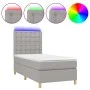 Cama box spring colchón y luces LED tela gris claro 90x190 cm de vidaXL, Camas y somieres - Ref: Foro24-3135717, Precio: 326,...