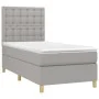 Cama box spring colchón y luces LED tela gris claro 90x190 cm de vidaXL, Camas y somieres - Ref: Foro24-3135717, Precio: 326,...