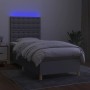 Cama box spring colchón y luces LED tela gris claro 90x190 cm de vidaXL, Camas y somieres - Ref: Foro24-3135717, Precio: 311,...