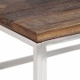 Mesa de centro acero inoxidable madera maciza traviesa plateado en Mesas de centro | Comprar online en Foru.es