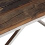 Mesa de centro acero inoxidable madera maciza traviesa plateado en Mesas de centro | Comprar online en Foru.es