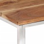 Mesa de centro acero inoxidable y madera maciza acacia plateado en Mesas de centro | Comprar online en Foru.es