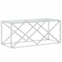 Mesa de centro acero inoxidable y vidrio 110x45x45 cm en Mesas de centro | Comprar online en Foru.es