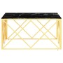 Mesa de centro de acero inoxidable y vidrio dorada 80x80x40 cm en Mesas de centro | Comprar online en Foru.es