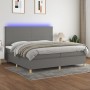 Cama box spring colchón y luces LED tela gris claro 200x200 cm de vidaXL, Camas y somieres - Ref: Foro24-3135302, Precio: 648...
