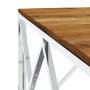 Mesa de centro acero inoxidable y madera maciza acacia plateado en Mesas de centro | Comprar online en Foru.es
