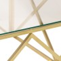 Mesa de centro dorada acero inoxidable y vidrio templado en Mesas de centro | Comprar online en Foru.es