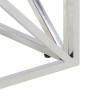 Mesa de centro plateada acero inoxidable y vidrio templado en Mesas de centro | Comprar online en Foru.es