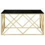 Mesa de centro dorada acero inoxidable y vidrio templado en Mesas de centro | Comprar online en Foru.es