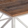 Mesa de centro de acero inoxidable plateado y madera maciza en Mesas de centro | Comprar online en Foru.es