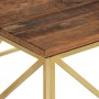 Mesa de centro de acero inoxidable dorado y madera maciza en Mesas de centro | Comprar online en Foru.es