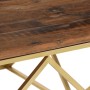 Mesa de centro de acero inoxidable dorado y madera maciza en Mesas de centro | Comprar online en Foru.es