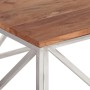 Mesa de centro acero inoxidable plateado y madera maciza acacia en Mesas de centro | Comprar online en Foru.es