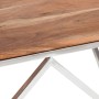Mesa de centro acero inoxidable plateado y madera maciza acacia en Mesas de centro | Comprar online en Foru.es