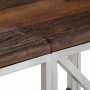 Mesa consola acero inoxidable madera maciza traviesa plateado en Mesas auxiliares | Comprar online en Foru.es