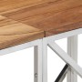 Mesa consola acero inoxidable y madera maciza acacia plateada en Mesas auxiliares | Comprar online en Foru.es