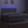 Cama box spring con colchón tela y LED gris claro 200x200 cm de vidaXL, Camas y somieres - Ref: Foro24-3135381, Precio: 620,1...