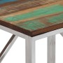 Mesa consola acero inoxidable madera maciza reciclada plateada en Mesas auxiliares | Comprar online en Foru.es
