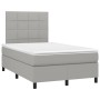 Cama box spring con colchón tela y LED gris claro 120x200 cm de vidaXL, Camas y somieres - Ref: Foro24-3134861, Precio: 414,6...