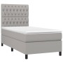 Cama box spring colchón y luces LED tela gris claro 100x200 cm de vidaXL, Camas y somieres - Ref: Foro24-3135093, Precio: 346...