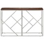 Mesa consola acero inoxidable madera maciza traviesa plateado en Mesas auxiliares | Comprar online en Foru.es
