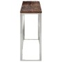Mesa consola acero inoxidable madera maciza traviesa plateado en Mesas auxiliares | Comprar online en Foru.es
