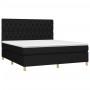 Cama box spring colchón y luces LED tela negro 160x200 cm de vidaXL, Camas y somieres - Ref: Foro24-3135687, Precio: 623,40 €...