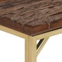 Mesa consola acero inoxidable madera maciza traviesa dorado en Mesas auxiliares | Comprar online en Foru.es