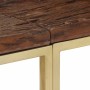 Mesa consola acero inoxidable madera maciza traviesa dorado en Mesas auxiliares | Comprar online en Foru.es