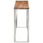Mesa consola acero inoxidable y madera maciza acacia plateada en Mesas auxiliares | Comprar online en Foru.es