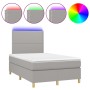 Cama box spring con colchón tela y LED gris claro 120x200 cm de vidaXL, Camas y somieres - Ref: Foro24-3135341, Precio: 401,8...