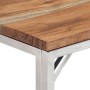 Mesa consola acero inoxidable y madera maciza acacia plateada en Mesas auxiliares | Comprar online en Foru.es