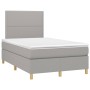 Cama box spring con colchón tela y LED gris claro 120x200 cm de vidaXL, Camas y somieres - Ref: Foro24-3135341, Precio: 401,8...