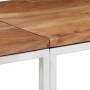 Mesa consola acero inoxidable y madera maciza acacia plateada en Mesas auxiliares | Comprar online en Foru.es