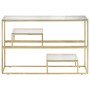 Mesa consola acero inoxidable dorado y vidrio templado en Mesas consola | Comprar online en Foru.es