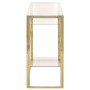 Mesa consola acero inoxidable dorado y vidrio templado en Mesas consola | Comprar online en Foru.es