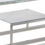 Mesa consola acero inoxidable plateado y vidrio templado en Mesas consola | Comprar online en Foru.es