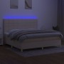 Cama box spring colchón y luces LED tela crema 200x200 cm de vidaXL, Camas y somieres - Ref: Foro24-3135466, Precio: 600,08 €...