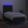 Cama box spring colchón y luces LED tela negro 80x200 cm de vidaXL, Camas y somieres - Ref: Foro24-3135551, Precio: 300,90 €,...