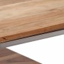 Mesa consola acero inoxidable plateado y madera maciza acacia en Mesas consola | Comprar online en Foru.es