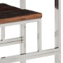 Mesa consola acero inoxidable madera maciza traviesa plateado en Mesas auxiliares | Comprar online en Foru.es
