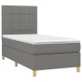 Cama box spring colchón y luces LED tela gris oscuro 90x190 cm de vidaXL, Camas y somieres - Ref: Foro24-3135398, Precio: 321...