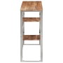 Mesa consola acero inoxidable y madera maciza acacia plateada en Mesas auxiliares | Comprar online en Foru.es