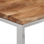 Mesa consola acero inoxidable y madera maciza acacia plateada en Mesas auxiliares | Comprar online en Foru.es