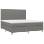 Cama box spring colchón y luces LED tela gris oscuro 180x200 cm de vidaXL, Camas y somieres - Ref: Foro24-3135294, Precio: 63...