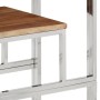 Mesa consola acero inoxidable y madera maciza acacia plateada en Mesas auxiliares | Comprar online en Foru.es