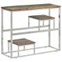 Mesa consola acero inoxidable madera maciza reciclada plateada en Mesas auxiliares | Comprar online en Foru.es