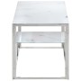 Mesa de centro plateada acero inoxidable y vidrio templado en Mesas de centro | Comprar online en Foru.es
