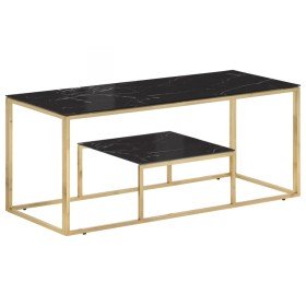 Mesa de centro dorada acero inoxidable y vidrio templado en Mesas de centro | Comprar online en Foru.es